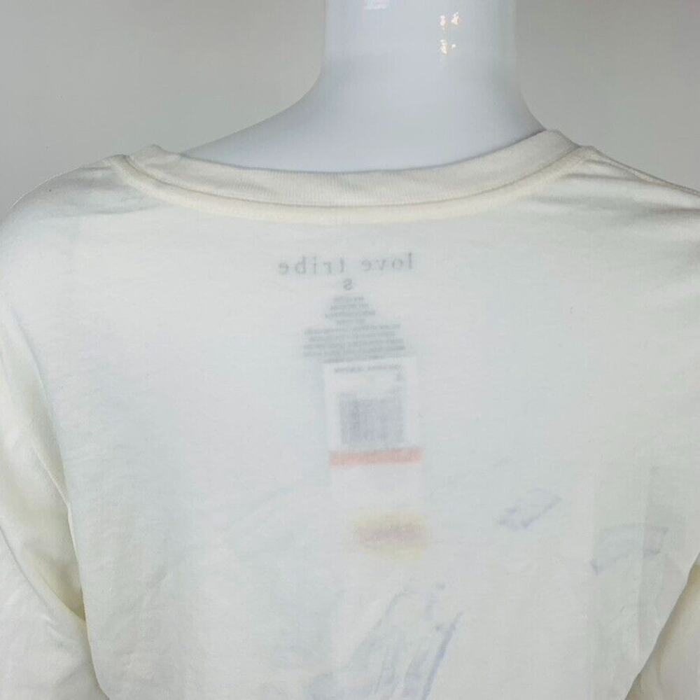 New Love Tribe Juniors Small T-Shirt I Rise Above Long Sleeve Ivory Floral NWT - Picture 7 of 8